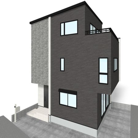 草加市谷塚仲町 新築戸建 外観パース図