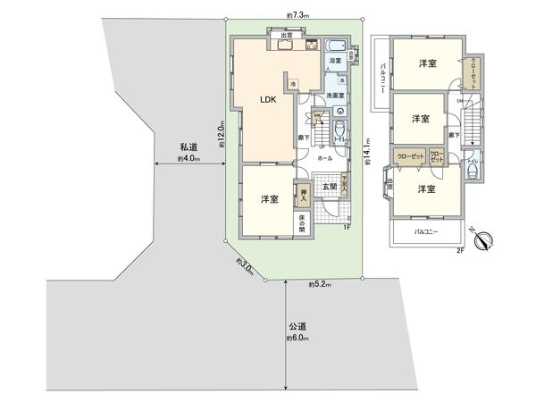 草加市新栄2丁目 戸建 間取図(平面図) 草加市新栄2丁目 戸建 間取図(平面図)