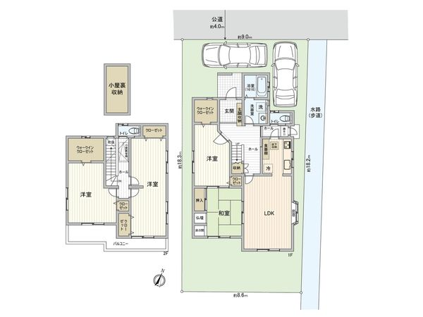 草加市松原5丁目 戸建 間取図(平面図) 草加市松原5丁目 戸建 間取図(平面図)