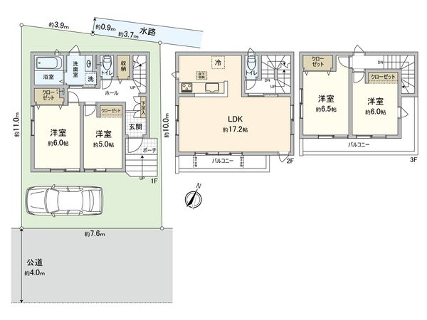 八潮市大字南後谷 新築戸建 間取図(平面図) 八潮市大字南後谷 新築戸建 間取図(平面図)