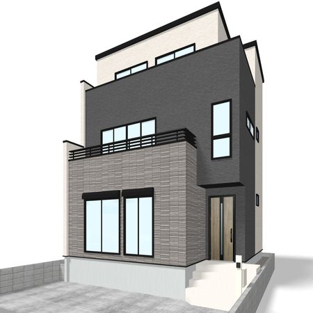 八潮市大字南後谷 新築戸建 外観パース図 八潮市大字南後谷 新築戸建 外観パース図