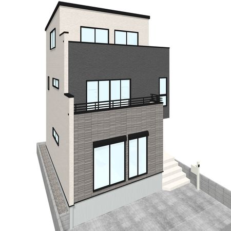 八潮市大字南後谷 新築戸建 外観パース図 八潮市大字南後谷 新築戸建 外観パース図