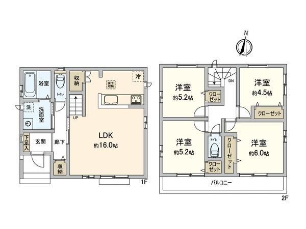 八潮市緑町4丁目 新築戸建 間取図(平面図) 八潮市緑町4丁目 新築戸建 間取図(平面図)
