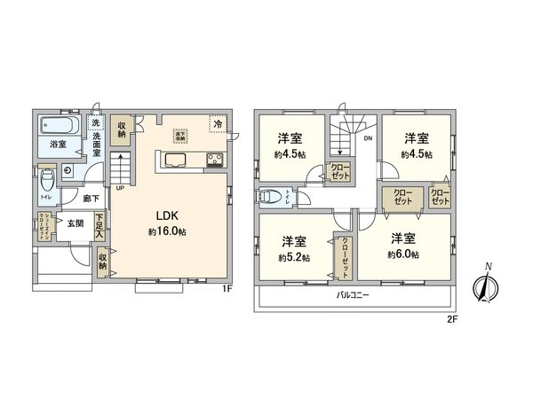 八潮市緑町4丁目 新築戸建 間取図(平面図) 八潮市緑町4丁目 新築戸建 間取図(平面図)