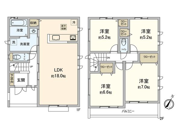 八潮市緑町1丁目 新築戸建 間取図(平面図) 八潮市緑町1丁目 新築戸建 間取図(平面図)