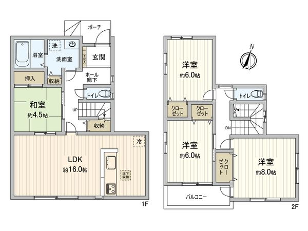 草加市八幡町 戸建 間取図(平面図) 草加市八幡町 戸建 間取図(平面図)