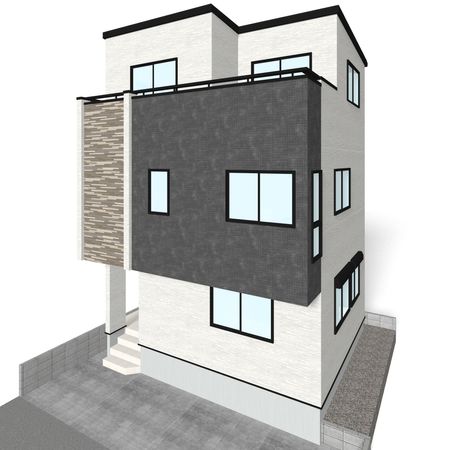 草加市八幡町 新築戸建 外観パース図 草加市八幡町 新築戸建 外観パース図