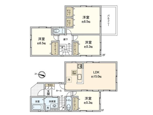 川口市大字東本郷 新築戸建 間取図(平面図) 川口市大字東本郷 新築戸建 間取図(平面図)