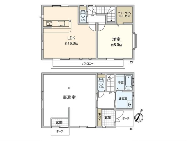 八潮市大字浮塚 事務所付戸建 間取図(平面図)