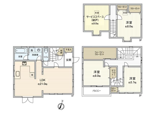 草加市金明町 戸建 間取図(平面図) 草加市金明町 戸建 間取図(平面図)