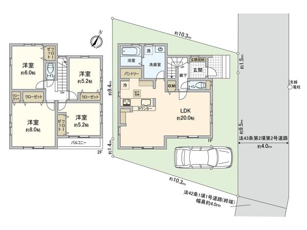 草加市谷塚町 新築戸建 間取図(平面図) 草加市谷塚町 新築戸建 間取図(平面図)