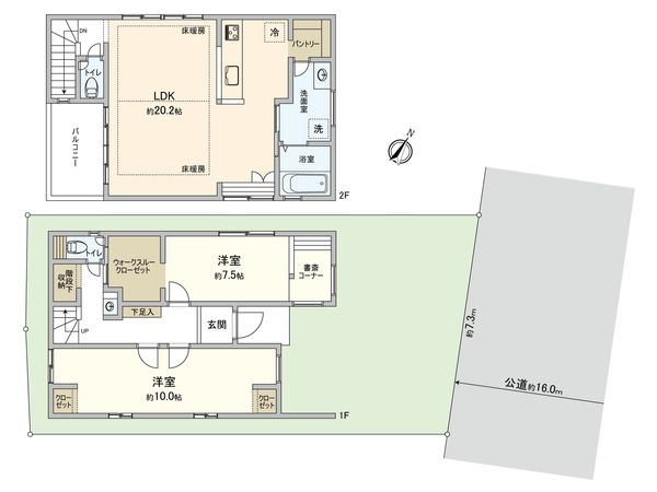 草加市弁天1丁目 戸建 間取図(平面図) 草加市弁天1丁目 戸建 間取図(平面図)