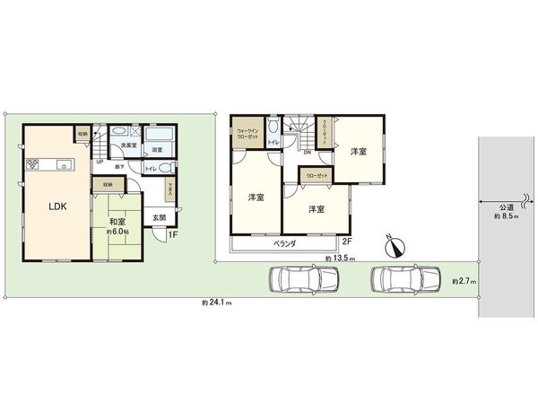 草加市稲荷4丁目 戸建 間取図(平面図) 草加市稲荷4丁目 戸建 間取図(平面図)
