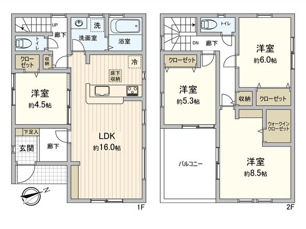 八潮市大字南川崎 新築戸建 間取図(平面図) 間取図(平面図)