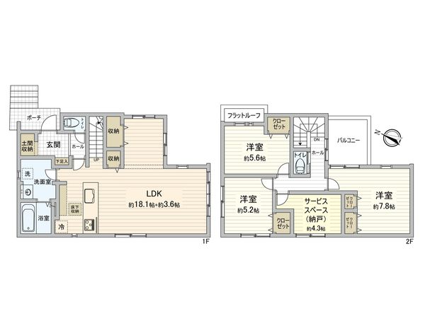 草加市苗塚町 新築戸建 間取図(平面図)