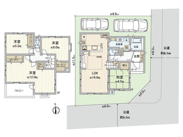 草加市長栄1丁目 戸建 間取図(平面図) 草加市長栄1丁目 戸建 間取図(平面図)