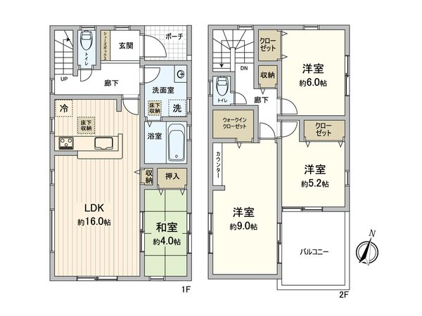 草加市瀬崎5丁目 新築戸建 間取図(平面図) 間取図(平面図)