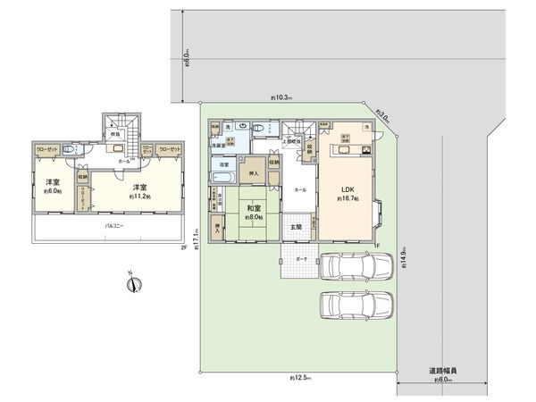 八潮市大瀬4丁目 戸建 間取図(平面図)