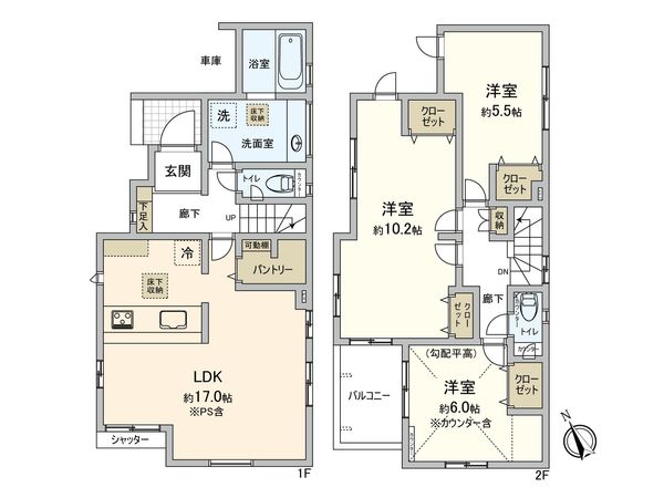 草加市新善町 新築戸建 間取図(平面図)