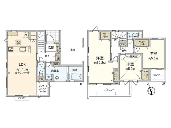 草加市新善町 新築戸建 間取図(平面図)