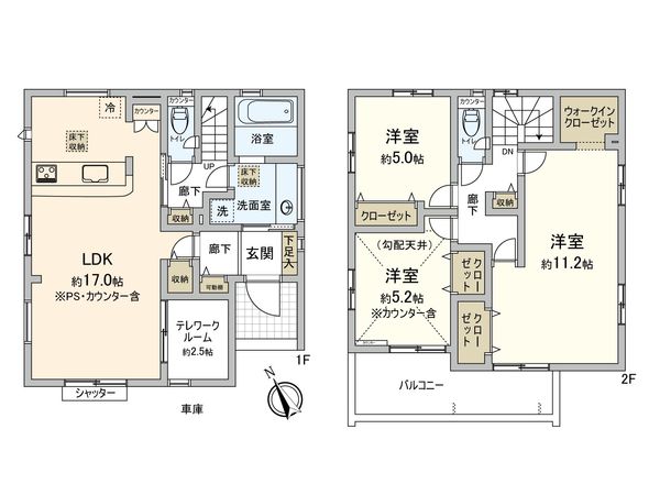 草加市新善町 新築戸建 間取図(平面図)