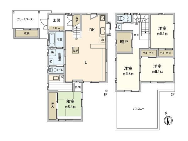 草加市谷塚2丁目 戸建 間取図(平面図) 草加市谷塚2丁目 戸建 間取図(平面図)