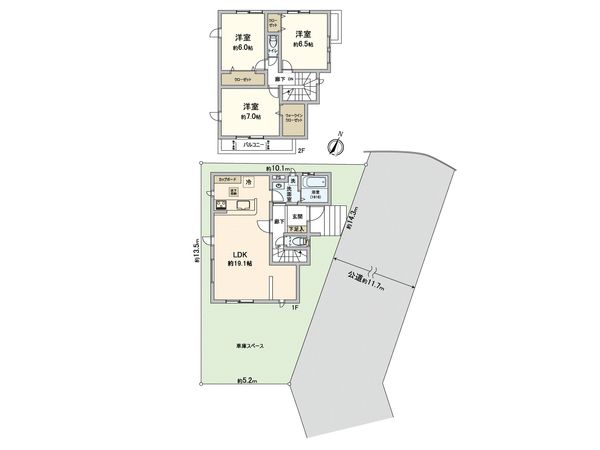 草加市青柳7丁目 戸建 間取図(平面図)