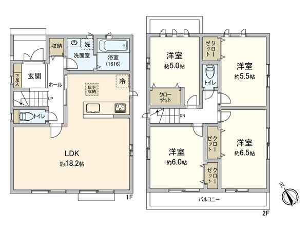 草加市青柳5丁目 新築戸建 間取図(平面図)