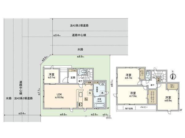 草加市吉町4丁目 新築戸建 間取図(平面図)