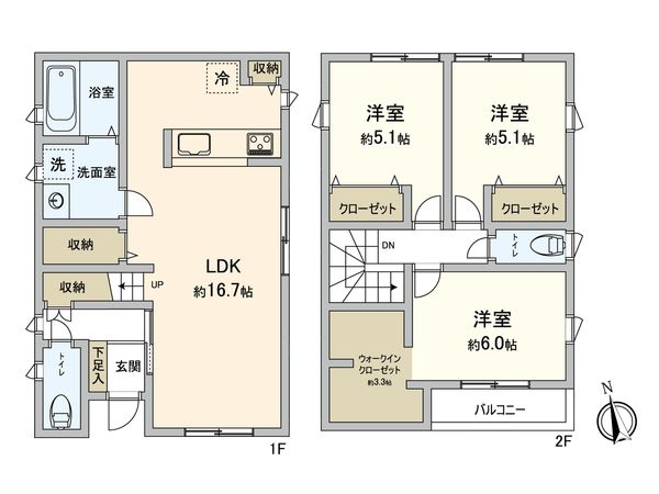 草加市金明町 戸建 間取図(平面図)