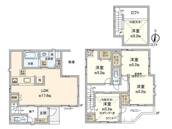 草加市吉町2丁目 新築戸建 間取図(平面図)