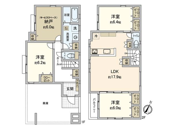草加市神明2丁目 新築戸建 間取図(平面図) 草加市神明2丁目 新築戸建 間取図(平面図)
