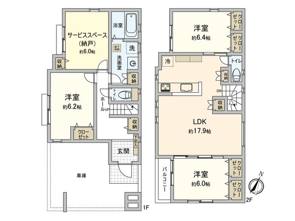 草加市神明2丁目 新築戸建 間取図(平面図) 草加市神明2丁目 新築戸建 間取図(平面図)