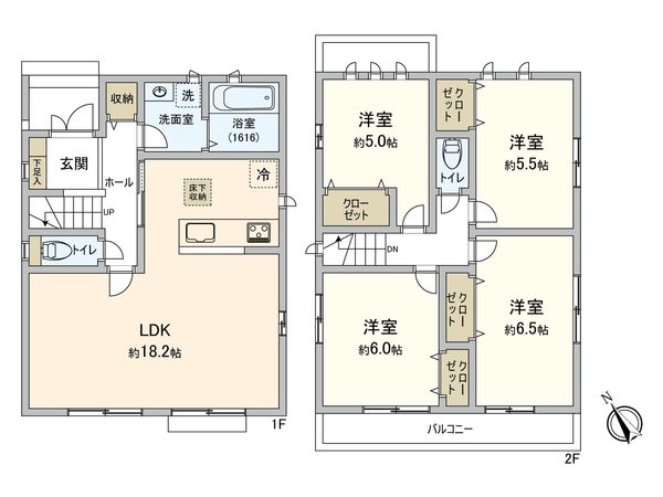 草加市青柳5丁目 新築戸建 間取図(平面図)