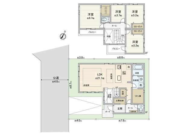草加市旭町2丁目 新築戸建 間取図(平面図) 草加市旭町2丁目 新築戸建 間取図(平面図)