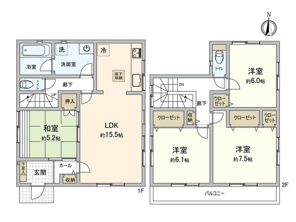 八潮市大字大瀬 戸建 間取図(平面図) 間取図(平面図)