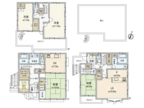草加市旭町6丁目 戸建 間取図(平面図)