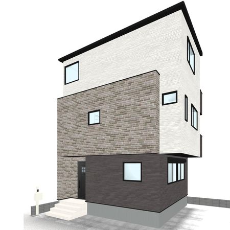 越谷市蒲生愛宕町 戸建 外観パース図