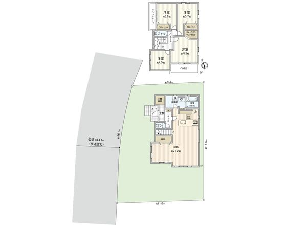 草加市長栄3丁目 新築戸建 間取図(平面図)