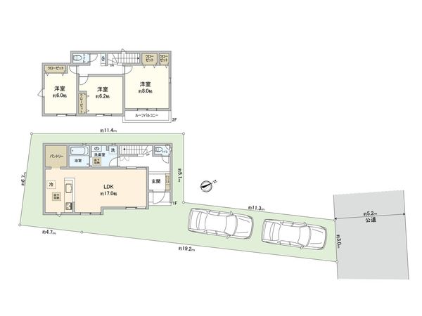 三郷市彦沢1丁目 新築戸建 間取図(平面図) 三郷市彦沢1丁目 新築戸建 間取図(平面図)