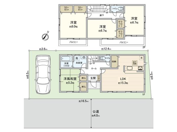 八潮市大字木曽根 戸建 間取図(平面図) 間取図(平面図)