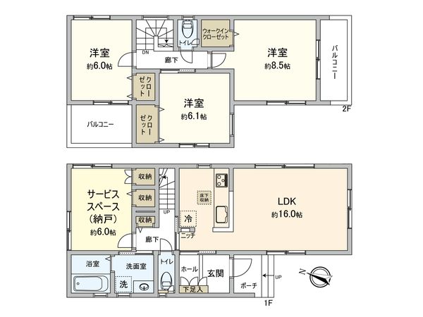 草加市北谷2丁目 戸建 間取図(平面図) 草加市北谷2丁目 戸建 間取図(平面図)