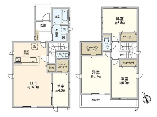 草加市松江3丁目 新築戸建 間取図(平面図)