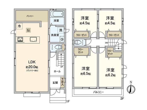 草加市長栄1丁目 新築戸建 間取図(平面図) 草加市長栄1丁目 新築戸建 間取図(平面図)