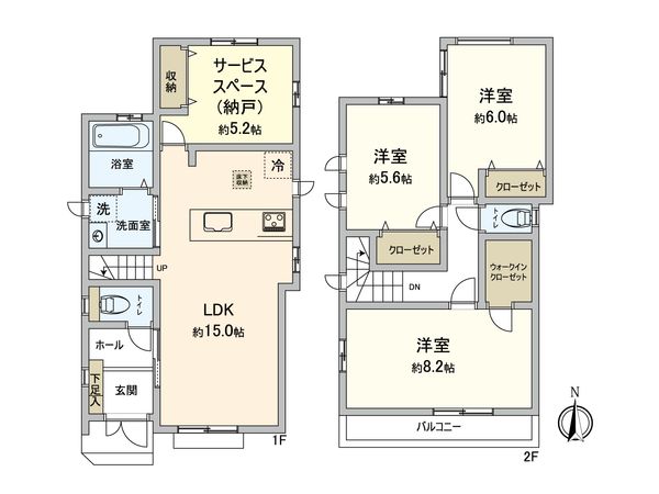 草加市長栄1丁目 新築戸建 間取図(平面図) 草加市長栄1丁目 新築戸建 間取図(平面図)