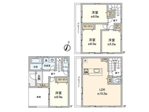 草加市八幡町 新築戸建 間取図(平面図)