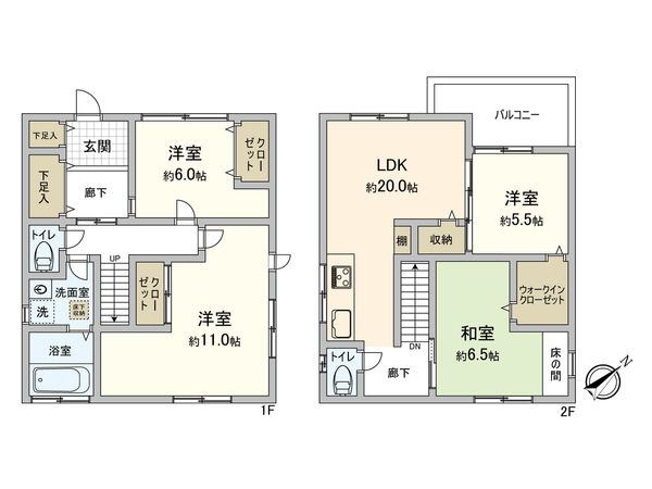草加市新栄2丁目 戸建 間取図(平面図) 間取図(平面図)