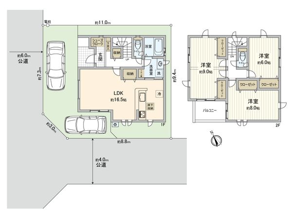草加市新栄1丁目 新築戸建 間取図(平面図) 草加市新栄1丁目 新築戸建 間取図(平面図)