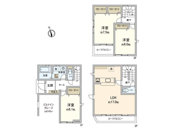 八潮市大字大瀬 新築戸建 間取図(平面図)