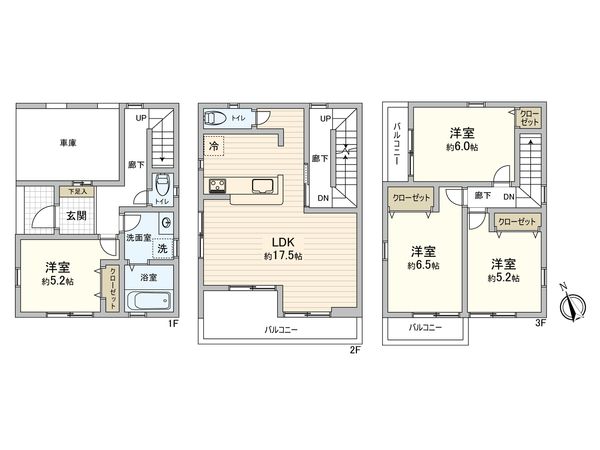 八潮市大字大瀬 新築戸建 間取図(平面図) 八潮市大字大瀬 新築戸建 間取図(平面図)